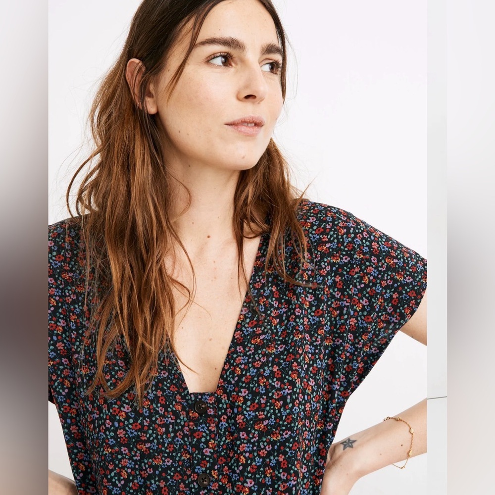 Madewell Easy Midi Dress in Fieldwalk Floral – Size XS - Picture 2 of 7